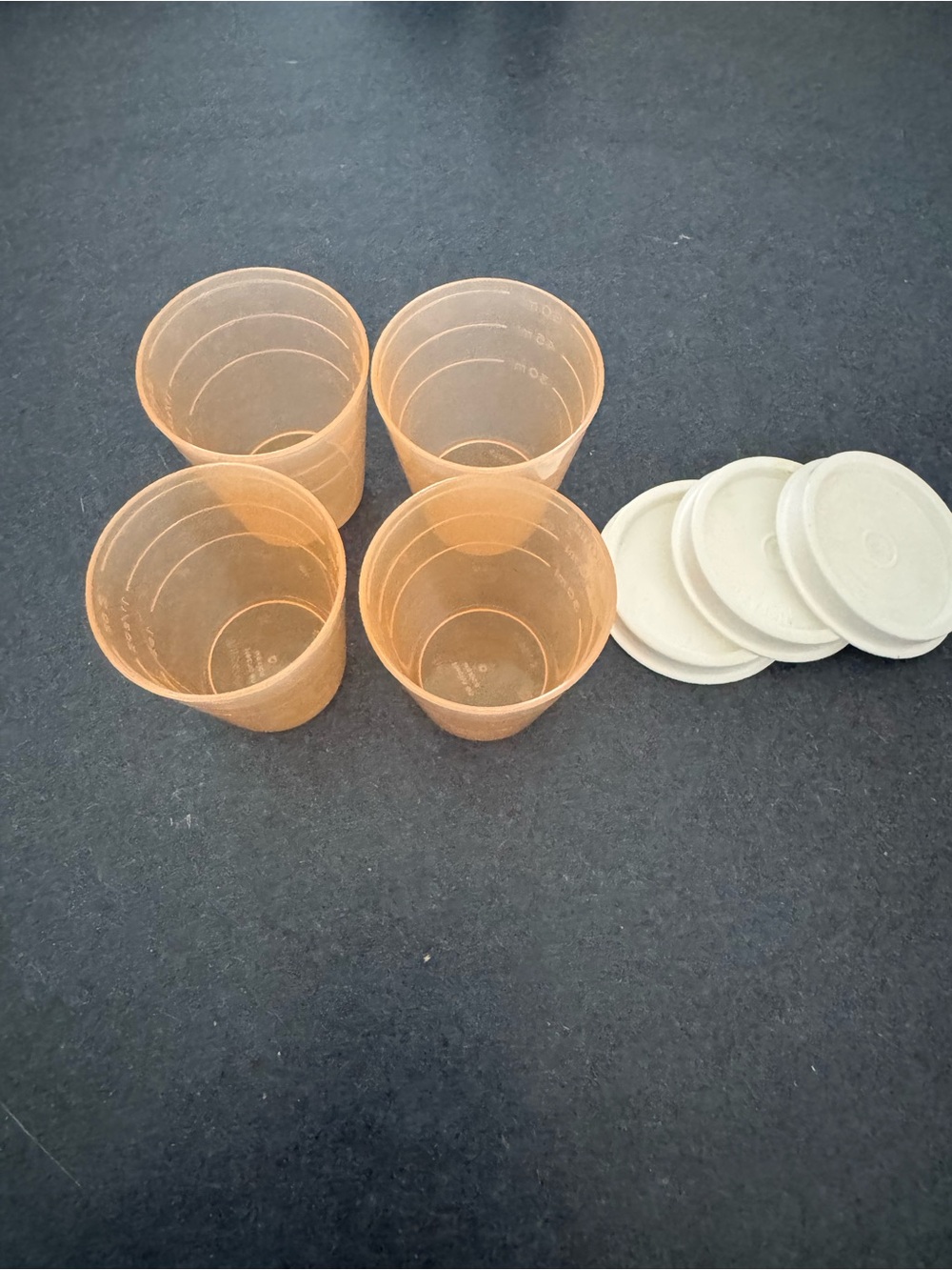 Tupperware Orange Dressing cups